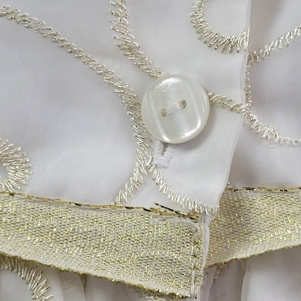 Girls Youngland White and Gold Sheer Multi-layered Dress Size 5 - Picture 3 of 7